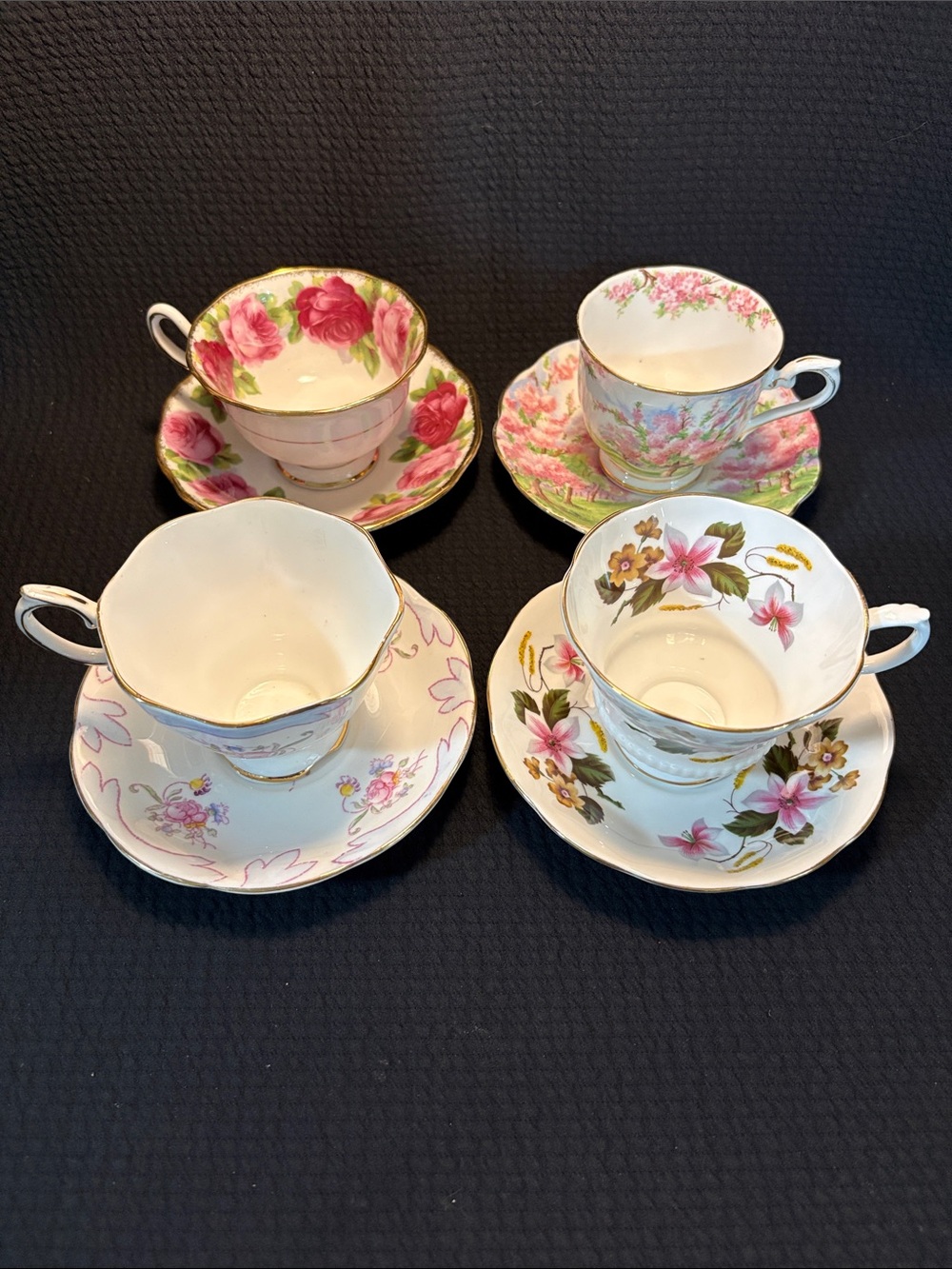 Royal Albert floral beauties!             China Teacup and Saucer Sets(4) Sweet!